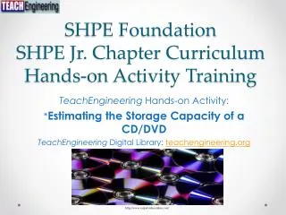 SHPE Foundation SHPE Jr. Chapter Curriculum Hands-on Activity Training