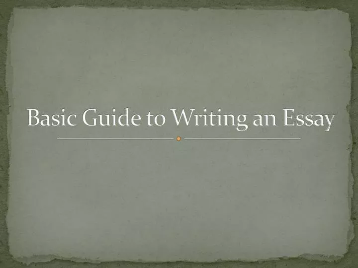 basic guide to writing an essay