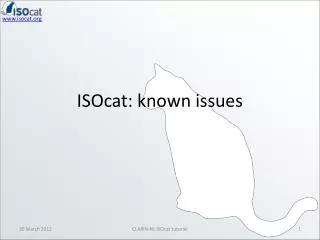 ISOcat: known issues