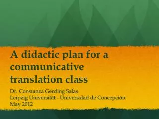 a didactic plan for a communicative translation class
