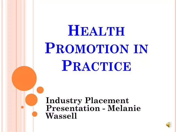 health promotion in practice