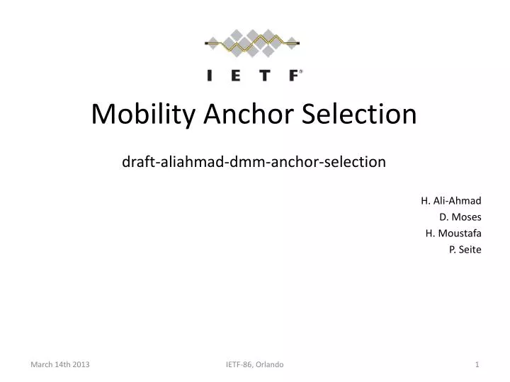 mobility anchor selection