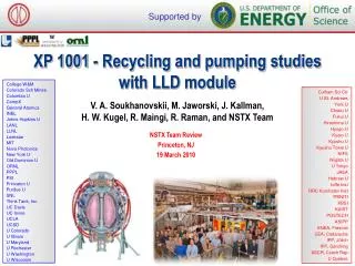 XP 1001 - Recycling and pumping studies with LLD module