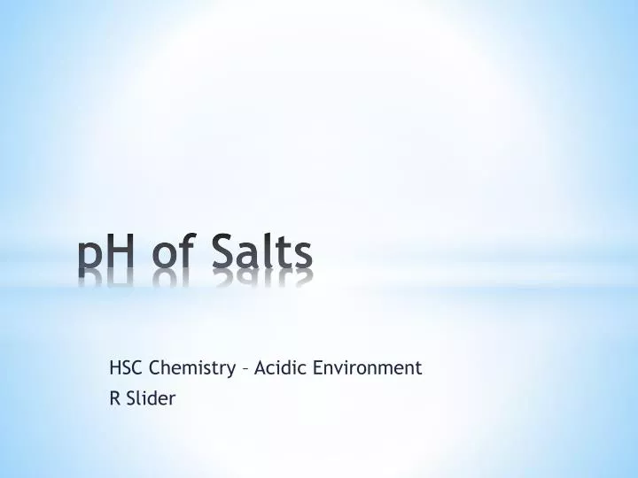 ph of salts