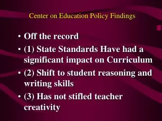 Center on Education Policy Findings