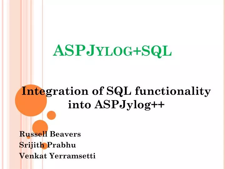 aspjylog sql