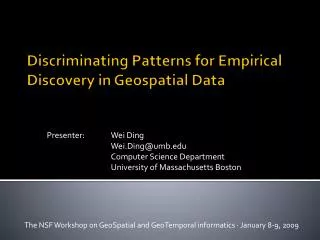 Discriminating Patterns for Empirical Discovery in Geospatial Data