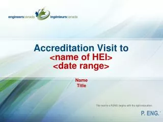 Accreditation Visit to &lt;name of HEI&gt; &lt;date range&gt;