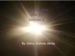 islamic studies unit 11 section 1