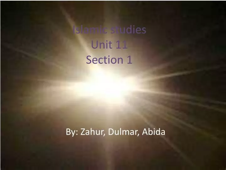 islamic studies unit 11 section 1