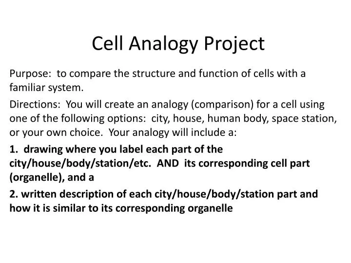 cell analogy project