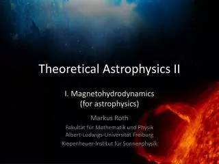 Theoretical Astrophysics II