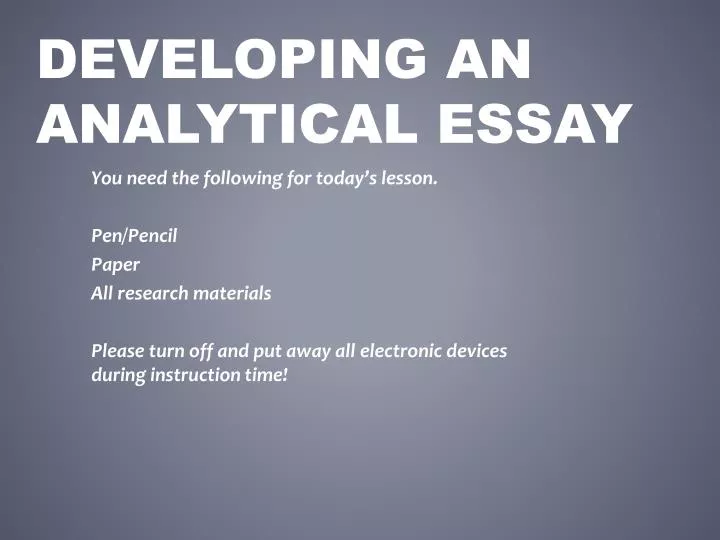 developing an analytical essay