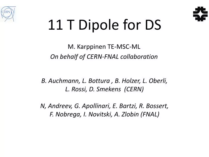 11 t dipole for ds