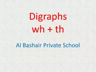 Digraphs w h + th