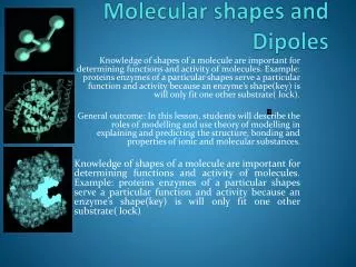 Molecular shapes and Dipoles