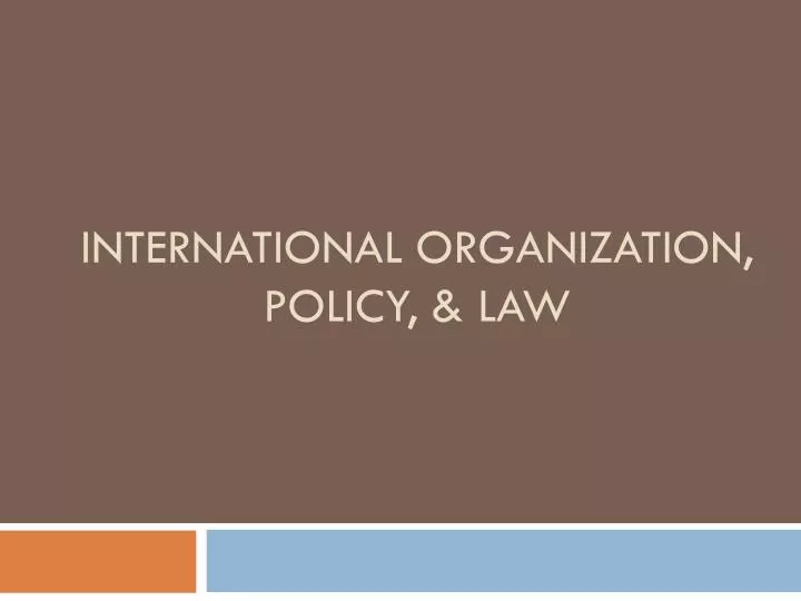 international organization policy law