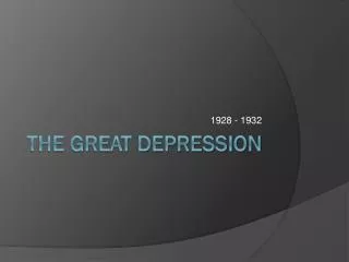 The Great Depression