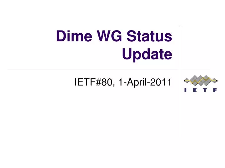 dime wg status update