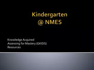Kindergarten @ NMES