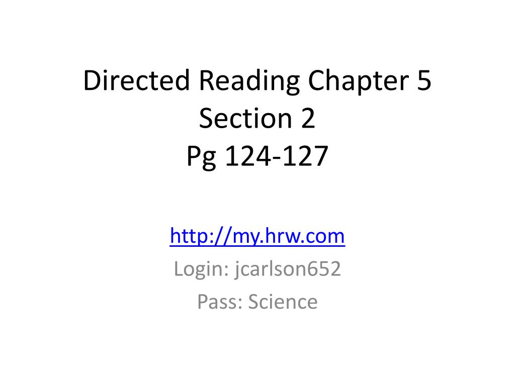 PPT - Directed Reading Chapter 5 Section 2 Pg 124-127 PowerPoint ...