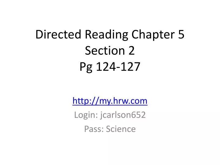 directed reading chapter 5 section 2 pg 124 127