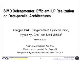 SIMD Defragmenter: Efficient ILP Realization on Data-parallel Architectures