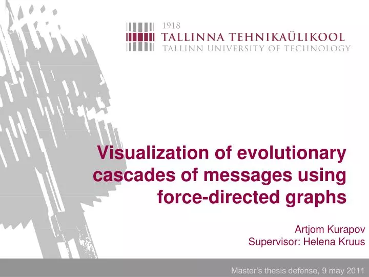 visualization of evolutionary cascades of messages using force directed graphs