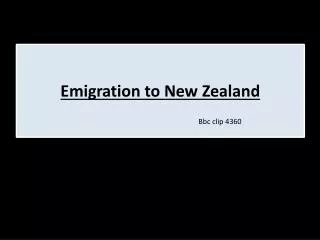 Emigration to New Zealand