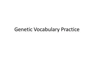 genetic vocabulary practice