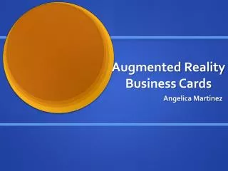 Augmented Reality Business Cards