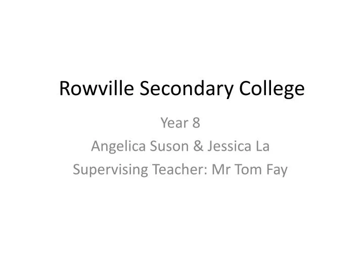 rowville secondary college