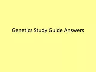 Genetics Study Guide Answers