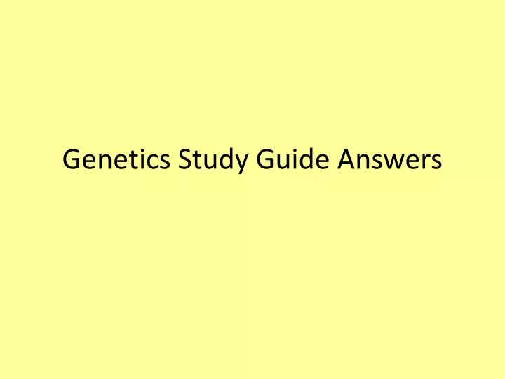 genetics study guide answers