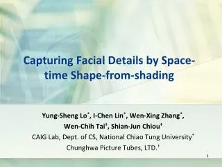 Capturing Facial Details by Space-time Shape-from-shading