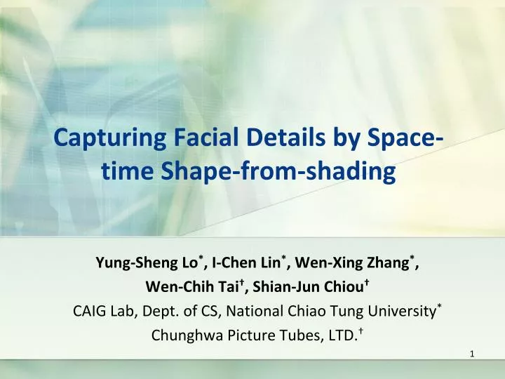 capturing facial details by space time shape from shading