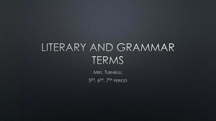 literary and grammar terms