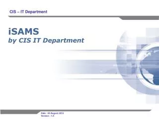 iSAMS by CIS IT Department
