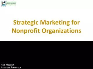 Strategic Marketing for Nonprofit Organizations