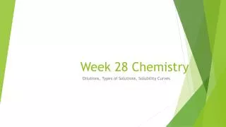 Week 28 Chemistry