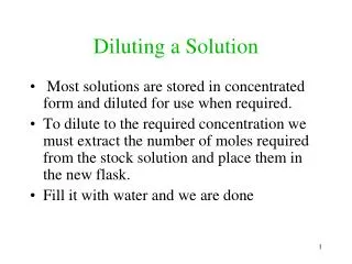 Diluting a Solution