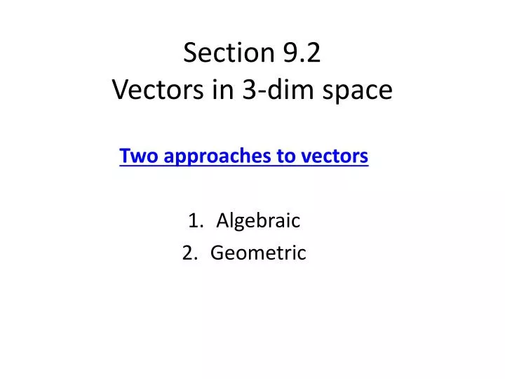 section 9 2 vectors in 3 dim space