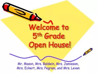 Welcome to 5 th Grade Open House!