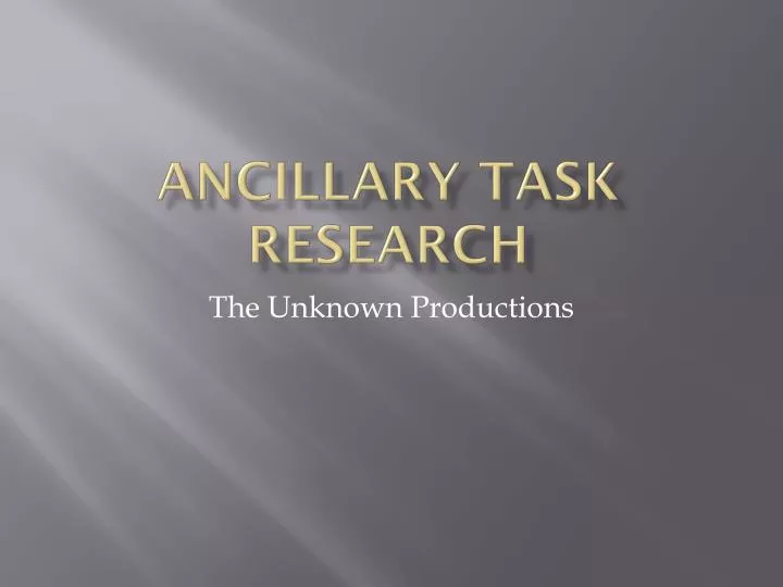 ancillary task research