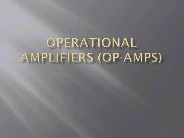 operational amplifiers op amps