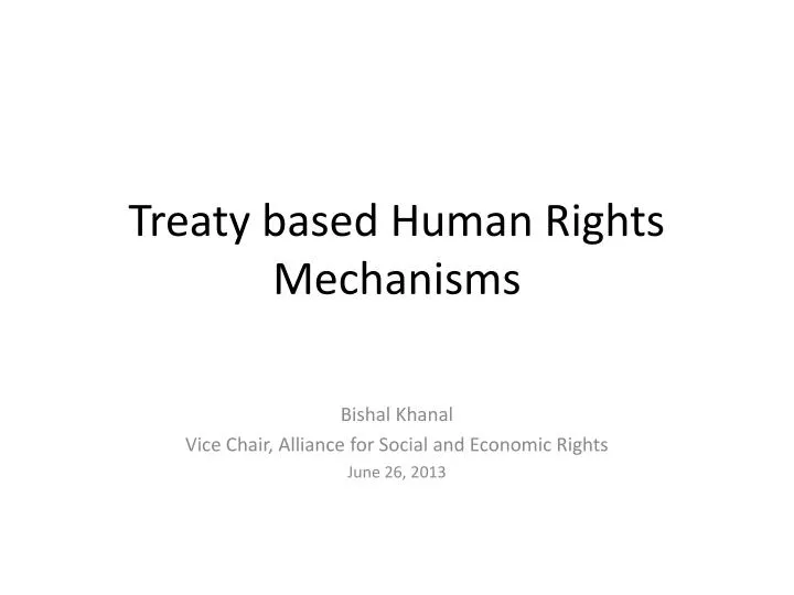 treaty based human rights mechanisms