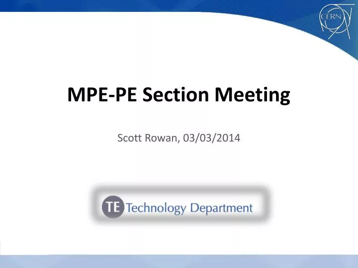mpe pe section meeting
