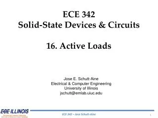 ECE 342 Solid-State Devices &amp; Circuits 16. Active Loads