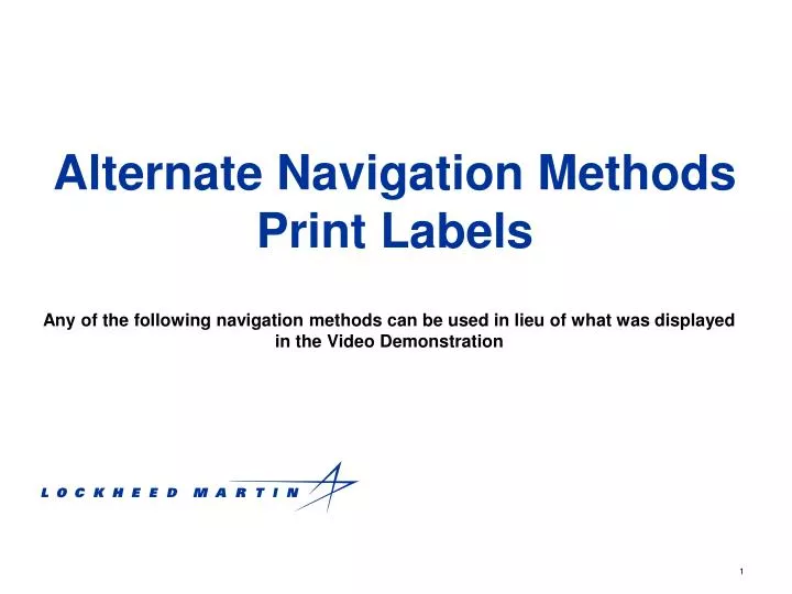 alternate navigation methods print labels