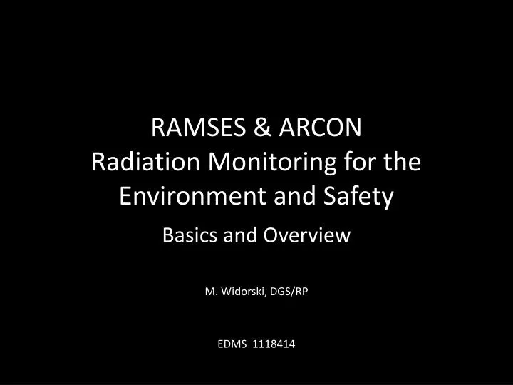 ramses arcon radiation monitoring for the environment and safety